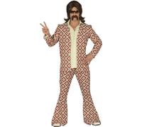 FIESTAS GUIRCA Disfraz Rey Disco - Atuendo Hombre Años 70 - Pantalón Acampanado Hippie Años 60 Traje Hombre Talla S 46-48