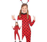 FIESTAS GUIRCA Disfraz rojo de Heroína Aventurera para Niña - Mono y Diadema de Lunares Rojos - Disfraces para Niñas - Niñas de 3 a 4 Años