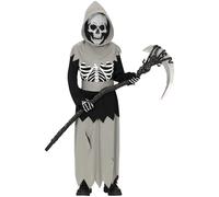 FIESTAS GUIRCA | Disfraz Skeleton Mystic Infantil (5-6/Años) - Capucha, Cinturón y Túnica - Disfraces de Esqueleto para Halloween, Carnaval y Fiestas de Disfraces - Ideal para Niños - Negro y Verde