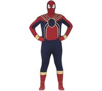 FIESTAS GUIRCA Disfraz Spider Hero Hombre - Disfraz Super Spider Rojo, Azul y Dorado con Máscara y Mono - Disfraz Hombre Talla XL 56-58