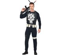 FIESTAS GUIRCA | Disfraz The Revenger Adulto (48-50/M) - Chaleco, Cinturón y Mono - Disfraces de Superhéroes, Villanos y Militares para Halloween y Fiestas de Disfraces - Hombre - Azul y Blanco