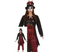 FIESTAS GUIRCA | Disfraz Voodoo Witch Adulta (44-46/XL) - Camisa, Chaqueta, Corset, Pantalón y Sombrero - Disfraces de Bruja para Halloween y Fiestas Temáticas - Ideal para Mujer - Negro y Rojo