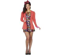 FIESTAS GUIRCA Elegante Atuendo de los años 80 para Mujer, Disfraz de Fiesta de los años 80, Incluye Vestido y Chaqueta de Arco Iris metálico, Disfraz Colorido de los años 80, Tallas S 34-36