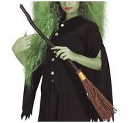 FIESTAS GUIRCA Escoba de Bruja Marrón Desmontable