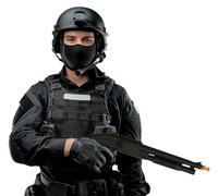 FIESTAS GUIRCA | Escopeta SWAT de Juguete (46 cm) - Accesorio para Disfraz de Policía y Fuerzas Especiales - Ideal para Halloween, Carnaval y Fiestas de Disfraces - Para Niños y Adultos - Negro