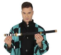 FIESTAS GUIRCA | Espada Samurai de Juguete con Funda (60 cm) - Arma de Juguete para Disfraz de Ninja y Guerrero - Ideal para Halloween, Carnaval y Fiestas Temáticas - Niños y Adultos - Negro Plata