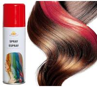 FIESTAS GUIRCA - Espray para el Cabello (125ml) - Maquillaje Capilar para Halloween, Carnaval y Fiestas de Disfraces - Para Niños y Adultos, Rojo (El embalaje puede variar)