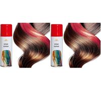FIESTAS GUIRCA - Espray para el Cabello (125ml) - Maquillaje Capilar para Halloween, Carnaval y Fiestas de Disfraces - Para Niños y Adultos, Rojo (El embalaje puede variar) (Paquete de 2)
