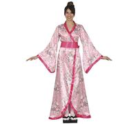 FIESTAS GUIRCA Fabuloso Kimono Disfraz para Mujer - Disfraz Japonesa Rosa para Mujer Talla S