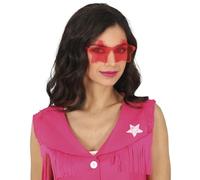 FIESTAS GUIRCA | Gafas de Estrellas Rosa - Accesorio de Disfraz Hippie para Fiestas y Celebraciones - Ideal para Carnaval, Halloween y Eventos Temáticos - Adultos Unisex - Rosa
