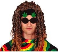 FIESTAS GUIRCA Gafas Negras con Hojas de Marihuana