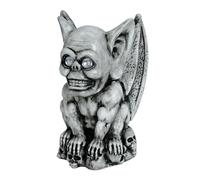 FIESTAS GUIRCA | Gárgola de Poliresina (20x12 cm) - Decoración de Miedo para Halloween y Fiestas Terroríficas - Ideal para Atrezzo y Escenarios de Horror - Gris