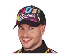 FIESTAS GUIRCA | Gorra 80s Negra - (Sombrero Retro para Fiestas de Disfraces y Celebraciones Temáticas de los Años 80 y Disco) - Accesorio Unisex para Adultos - Ideal para Carnaval y Halloween - Negro