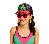 FIESTAS GUIRCA | Gorra Cebra Multicolor (Talla Única) - Accesorio de Disfraz para Fiestas de los Años '80 y Celebraciones Retro - Ideal para Carnaval y Halloween - Unisex - Multicolor