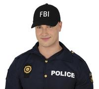 FIESTAS GUIRCA | Gorra de FBI (Talla Única) - Accesorio de Disfraz para Fiestas de Disfraces de Policías, Halloween y Carnaval - Ideal para Cosplay - Adulto Unisex - Negro
