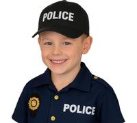 FIESTAS GUIRCA | Gorra de Policía (Talla Única) - Accesorio de Disfraz para Fiestas de Disfraces de Policías, Halloween y Carnaval - Ideal para Cosplay - Adulto Unisex - Negro