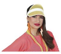 FIESTAS GUIRCA | Gorra Visera Transparente Amarilla - Accesorio de Disfraz para Fiestas de los Años '80 y Eventos Deportivos - Ideal para Adultos Unisex - Amarillo
