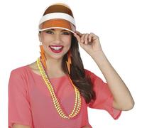 FIESTAS GUIRCA | Gorra Visera Transparente Naranja - Accesorio de Disfraz para Fiestas de los Años '80 y Eventos Deportivos - Ideal para Adultos Unisex - Naranja