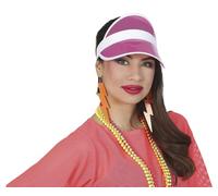FIESTAS GUIRCA | Gorra Visera Transparente Rosa - Accesorio de Disfraz para Fiestas de los Años '80 y Eventos Deportivos - Ideal para Adultos Unisex - Rosa