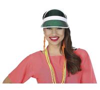 FIESTAS GUIRCA | Gorra Visera Transparente Verde - Accesorio de Disfraz para Fiestas de los Años '80 y Eventos Deportivos - Ideal para Adultos Unisex - Verde