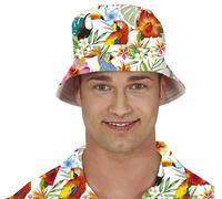 FIESTAS GUIRCA Gorro Bucket con Estampado Hawaiano para Adulto