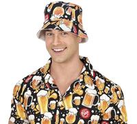 Fiestas Guirca – Gorro Cerveza para Fiestas – Talla Única Adulto Unisex Amarillo Negro