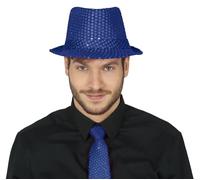 FIESTAS GUIRCA | Gorro de Gánster con Lentejuelas Azul - Accesorio de Disfraz para Fiestas de los Años '20 y Celebraciones de Época - Ideal para Adultos Unisex - Azul
