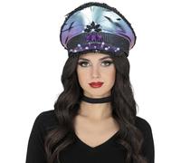 FIESTAS GUIRCA | Gorro de Policía con Plumas (Talla Única) - Accesorio de Disfraz para Fiestas de Carnaval y Halloween - Ideal para Adultos Unisex - Estilo Único y Divertido - Morado