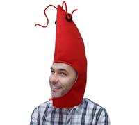 FIESTAS GUIRCA | Gorro Gamba Roja - Sombrero Divertido para Fiestas de Animales Marinos y Celebraciones - Accesorio de Disfraz para Carnaval y Halloween - Ideal para Todos los Usuarios - Rojo