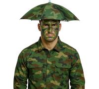 FIESTAS GUIRCA | Gorro Paraguas Militar Verde (70 cm) - Sombrero Original para Fiestas de Disfraces y Carnaval - Accesorio Divertido para Eventos y Celebraciones - Unisex - Verde