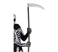 FIESTAS GUIRCA | Guadaña Desmontable (95 cm) - Accesorio de Disfraz para Halloween y Fiestas de Terror - Ideal para Cosplay de Muerte y Grim Reaper - Para Todos los Usuarios - Plata y Negro