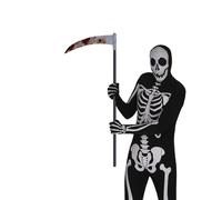 FIESTAS GUIRCA | Guadaña Desmontable Ensangrentada Infantil (95 cm) - Arma Blanca de Juguete para Disfraz de Muerte o Segador - Ideal para Halloween y Fiestas de Terror - Unisex - Multicolor