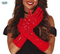 FIESTAS GUIRCA Guantes Lentejuelas Rojos 39 CMS. H.Q.
