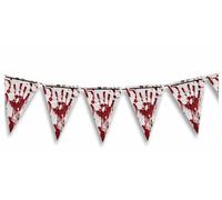 FIESTAS GUIRCA - Guirnalda banderines de papel de Halloween ensangrentado, 3 m, color blanco
