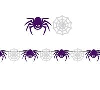 FIESTAS GUIRCA | Guirnalda de Arañas y Telarañas (300 cm) - Decoración de Halloween y Fiestas de Disfraces - Ideal para Ambiente Terrorífico en Celebraciones - Blanco y Negro