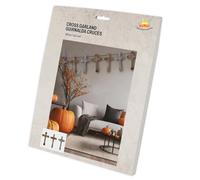 FIESTAS GUIRCA | Guirnalda de Cruces (274 cm) - Decoración de Halloween y Fiestas de Disfraces - Ideal para Celebraciones y Eventos - Decoración Party - Gris