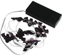 FIESTAS GUIRCA | Guirnalda Eléctrica de Murciélagos con 10 LEDs a Pilas (120 cm) - Decoración de Halloween y Fiestas Temáticas - Ideal para Iluminación y Ambientes Terroríficos - Morado