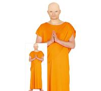 FIESTAS GUIRCA Hare Krishna Disfraz Hombre - Túnica Naranja Shaolin - Monje Budista Disfraz Hombre Talla XL