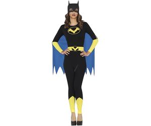 FIESTAS GUIRCA Heroína de la Noche Disfraz para Mujer - Mono, Máscara y Capa de Superhéroe - Disfraz de Mujer