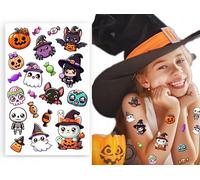 FIESTAS GUIRCA | Hoja de Tatuajes Little Monsters - Tatuajes Temporales y FX para Disfraces de Halloween, Carnaval y Fiestas Temáticas - Ideal para Niños y Adultos - Multicolor