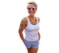 FIESTAS GUIRCA | Hoja de Tatuajes Pride (14x30 cm) - Tatuajes Temporales Multicolor - Maquillaje y FX para Carnaval y Celebraciones LGBTQ+ - Todos los Usuarios - Multicolor