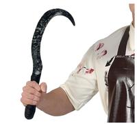 FIESTAS GUIRCA | Hoz de Mentira para Disfraz (47 cm) - Accesorio para Galos, Segadores, Halloween, Oktoberfest, Fiestas Temáticas - Adulto Infantil - Plata