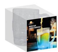 FIESTAS GUIRCA | Jarra de Cerveza con Luz (500 ml) (19.5 cm) - Decoración Reutilizable para Mesa en Fiestas de Despedida de Soltero y Celebraciones - Ideal para Bachelor Party - Transparente