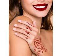 FIESTAS GUIRCA | Joya Mano Satánica Adhesiva (11x18 cm) - Accesorio de Disfraz para Halloween y Fiestas de Demonios y Diablos - Ideal para Todos los Usuarios - Rojo