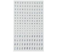 FIESTAS GUIRCA | Joyas Faciales Adhesivas Brillantes Surtidas (9x15 cm) - Accesorio de Maquillaje para Fiestas y Celebraciones - Ideal para Mujer Adulta en Halloween y Carnaval - Plata