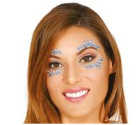 FIESTAS GUIRCA | Joyas Faciales Adhesivas para Maquillaje - Decoración de Rostro para Festivales y Fiestas de Disfraces - Accesorios para Mujer - Plata