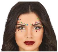 FIESTAS GUIRCA | Joyas Faciales Adhesivas para Maquillaje - Pestañas y Cejas con Estrellas Multicolor - Accesorios para Festivales, Fiestas de Disfraces y Celebraciones (Adulto Mujer) - Multicolor
