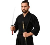 FIESTAS GUIRCA | Katana de Juguete con Funda (60 cm) - Espada Samurai para Disfraz de Ninja y Guerrero - Accesorio para Halloween, Carnaval y Cosplay - Ideal para Todos los Usuarios - Negro