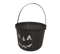Fiestas GUiRCA - Cubo de plástico Calabaza 20 cm, Color Negro