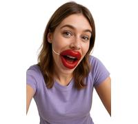 FIESTAS GUIRCA Labios Artificiales Grandes de látex Rojo con Banda elástica